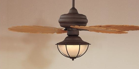 Outdoor Rust Cage Ceiling Fan Light Kit